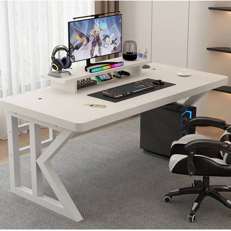 Desk Setup With Laptop And Monitor - Игровой стол в форме L, гибкий