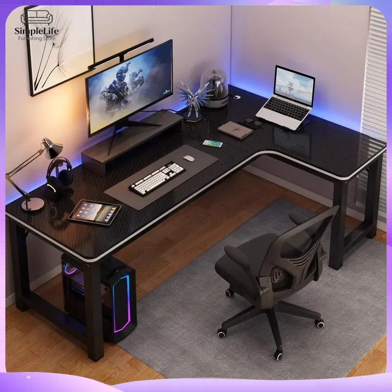 Desk Setup With Laptop And Monitor - Угловой игровой компьютерный стол для ПК