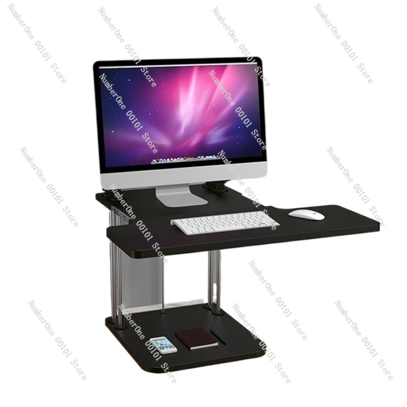 Desk Setup With Laptop And Monitor - Регулируемый по высоте настольный конвертер для