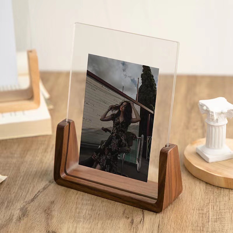 Desk Setup Photo - Креативная фоторамка из ореха/буквы, акриловая U-образная