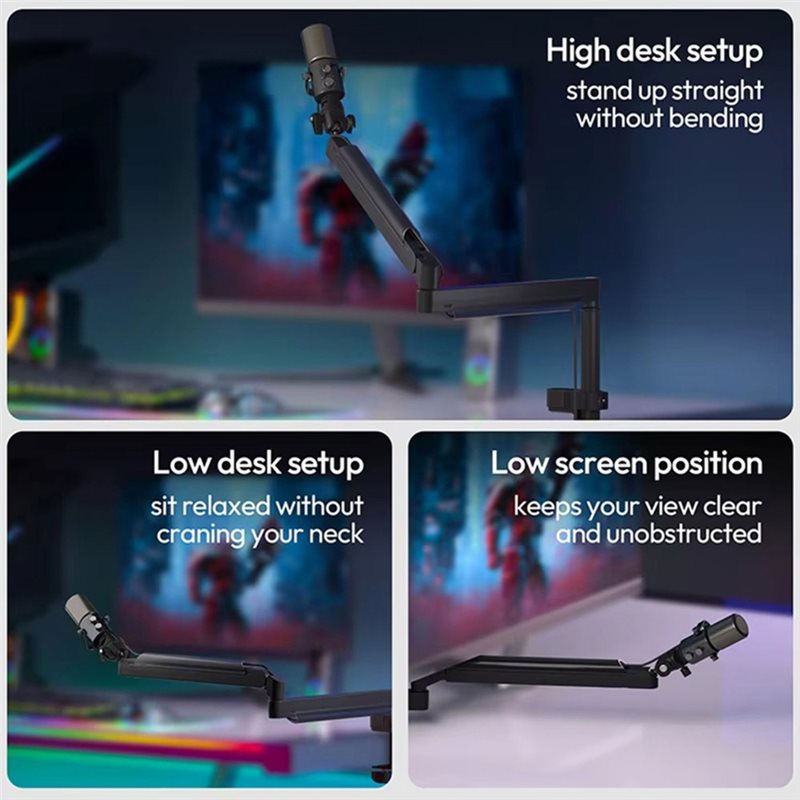 Регулируемая микрофонная стойк – обзор и цена Desk Setup Streaming